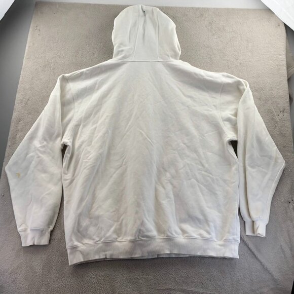 Adidas Mens Hooded Sweatshirt Size 2XL White Pullover Classic Embroidered Casual - Picture 9 of 9